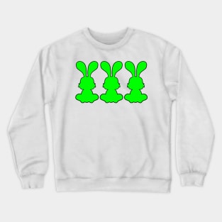 Three bang Green Easter Bunny in a row Crewneck Sweatshirt